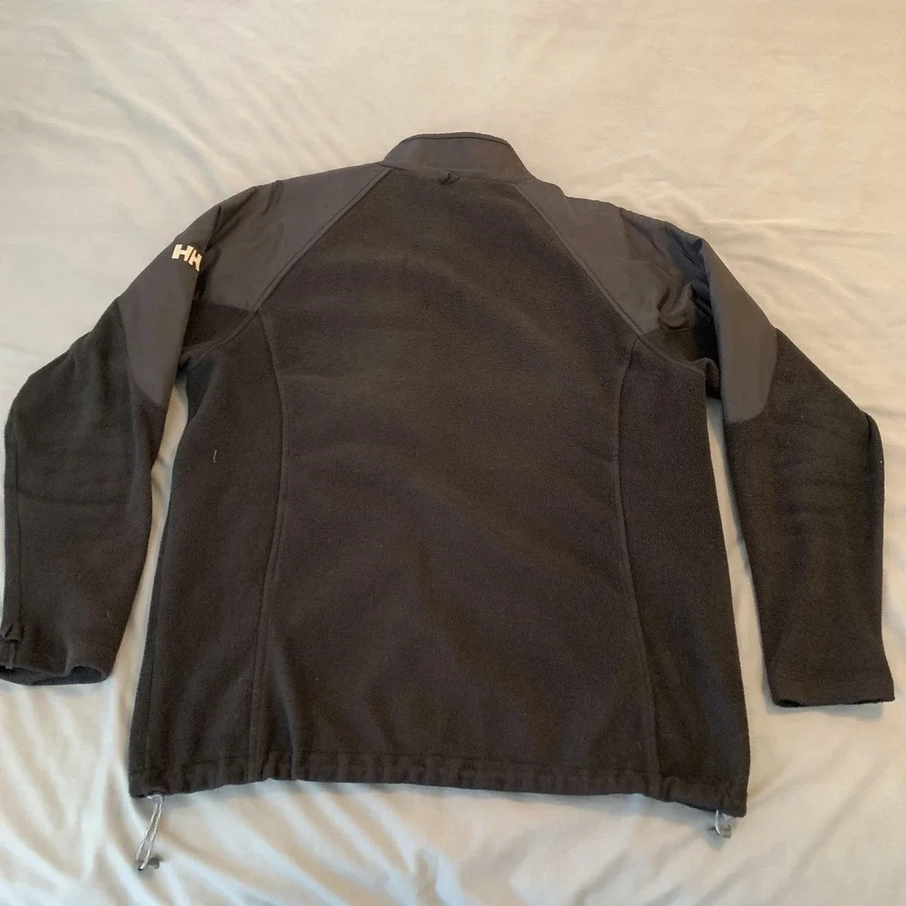 Helly Hansen Jacket Mens Large Black Fleece Full Zip Colorblock‎ Outdoor Warm